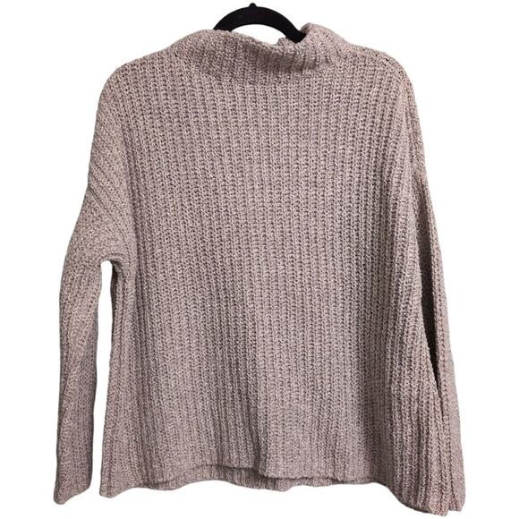 NWT Eileen Fisher Wheat Knit Funnel Neck Long Sleeve Organic Cotton Sweater Sz S - Picture 3 of 9